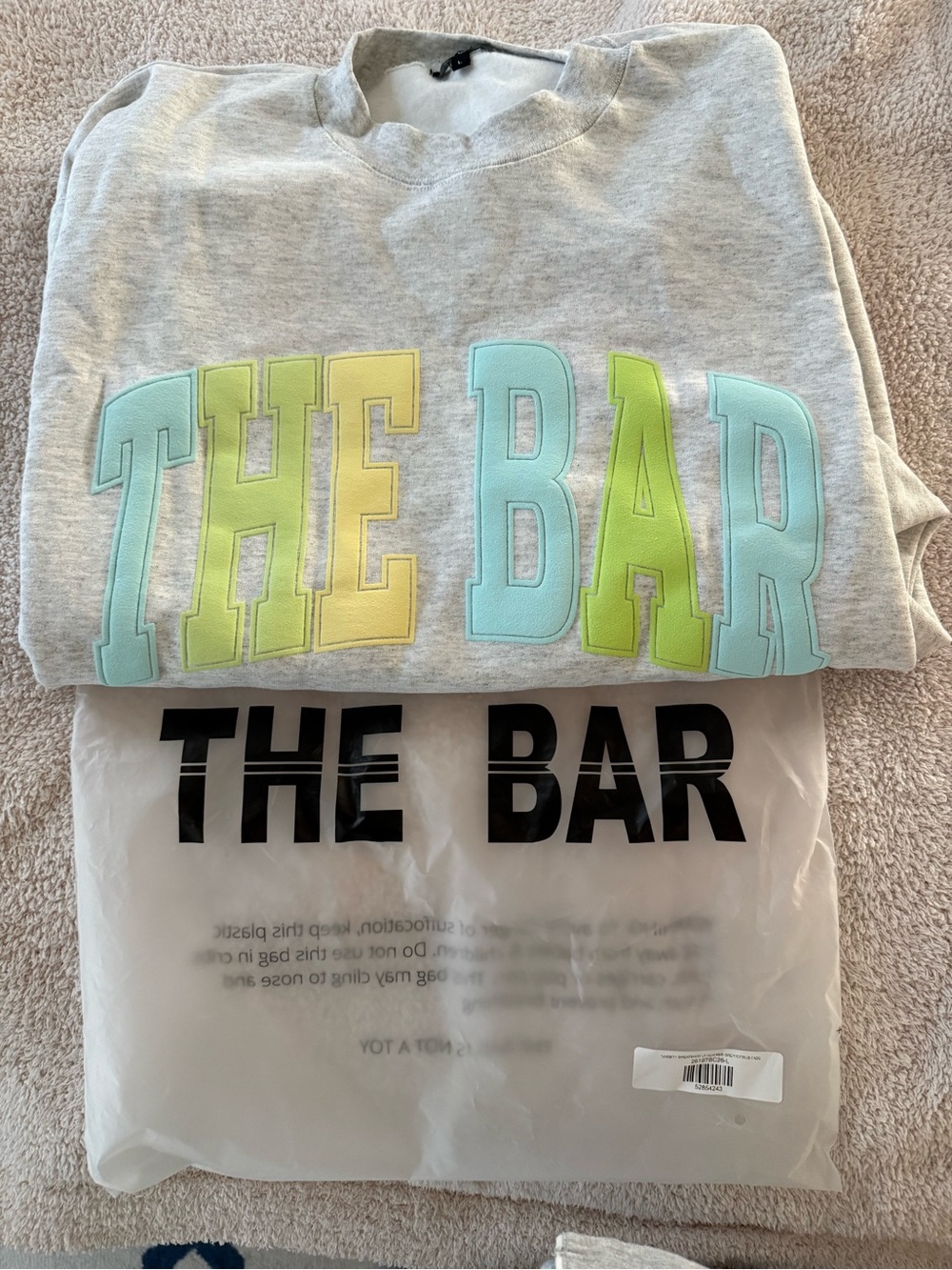 VARSITY SWEATSHIRT LT HEATHER GREY/CITRUS FADE